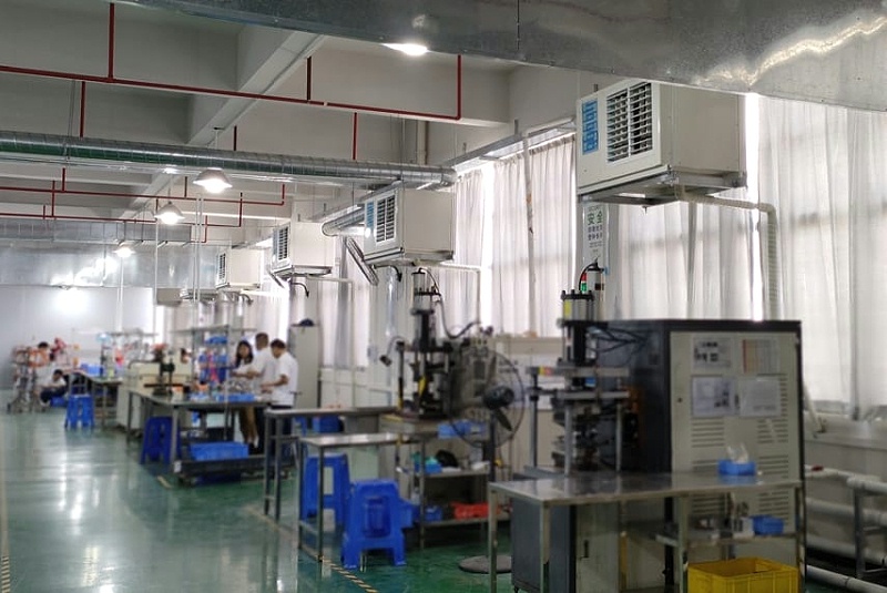 注塑廠房車間降溫，安裝蒸發(fā)冷省電空調(diào)-臥式軸流機(jī)組