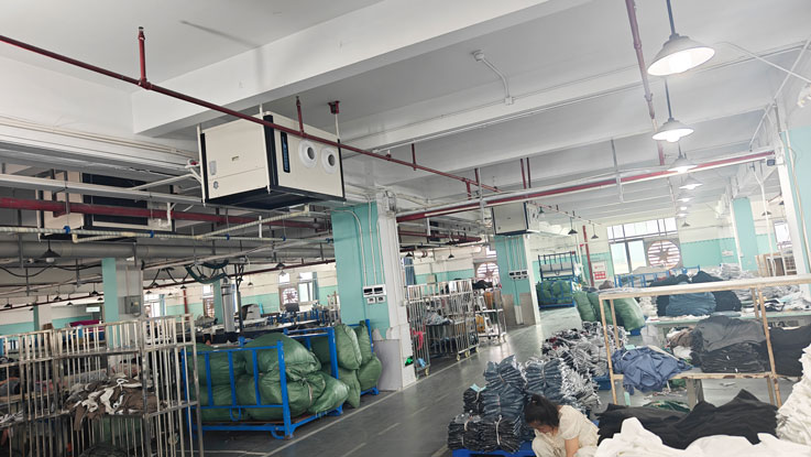 大型制衣廠整體精準(zhǔn)降溫，應(yīng)用蒸發(fā)冷省電空調(diào)